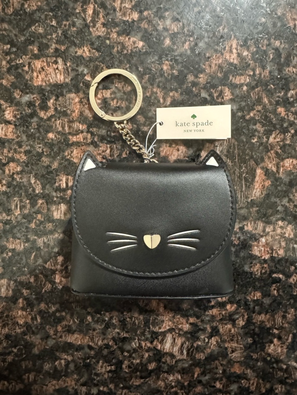 Kate Spade Black Cat Key Fob / Keychain / Coin Purse